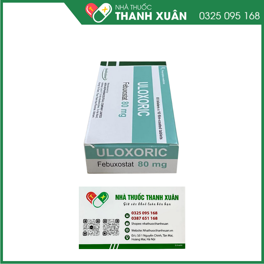 Uloxoric 80 điều trị tăng acid uric máu